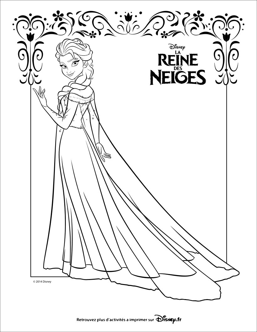 Coloriages La Reine Des Neiges - Elsa - Fr.hellokids pour Coloriage La Reine Des Neiges,