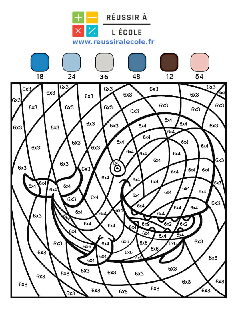 Coloriages Magiques Multiplication | 16 Dessins Gratuits à Coloriage Magique 8