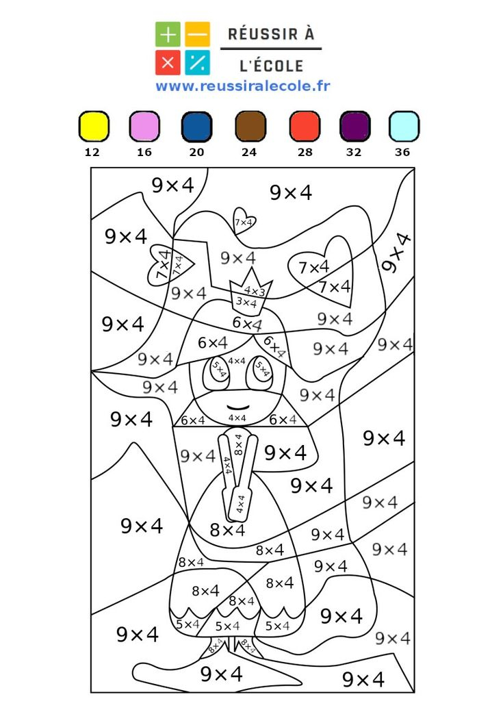 Coloriages Magiques Multiplication | Table De 4 , 5 , 6 intérieur Coloriage Dessin Table