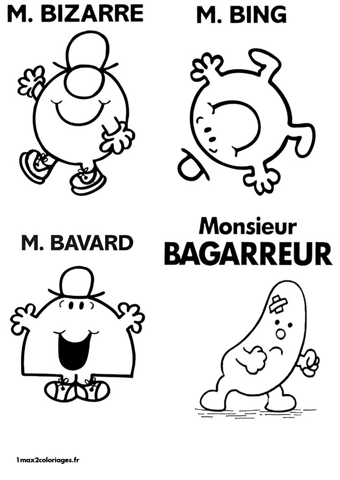 Coloriages Monsieur Madame De Roger Hargreaves - M.bizarre avec M À Colorier