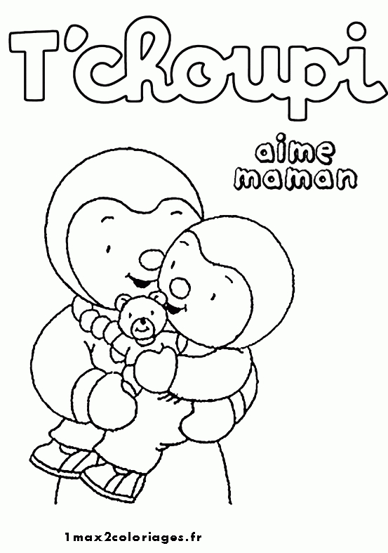 Coloriages T'Choupi Et Doudou - T'Choupi Aime Maman destiné Coloriage T&amp;#039;Choupi