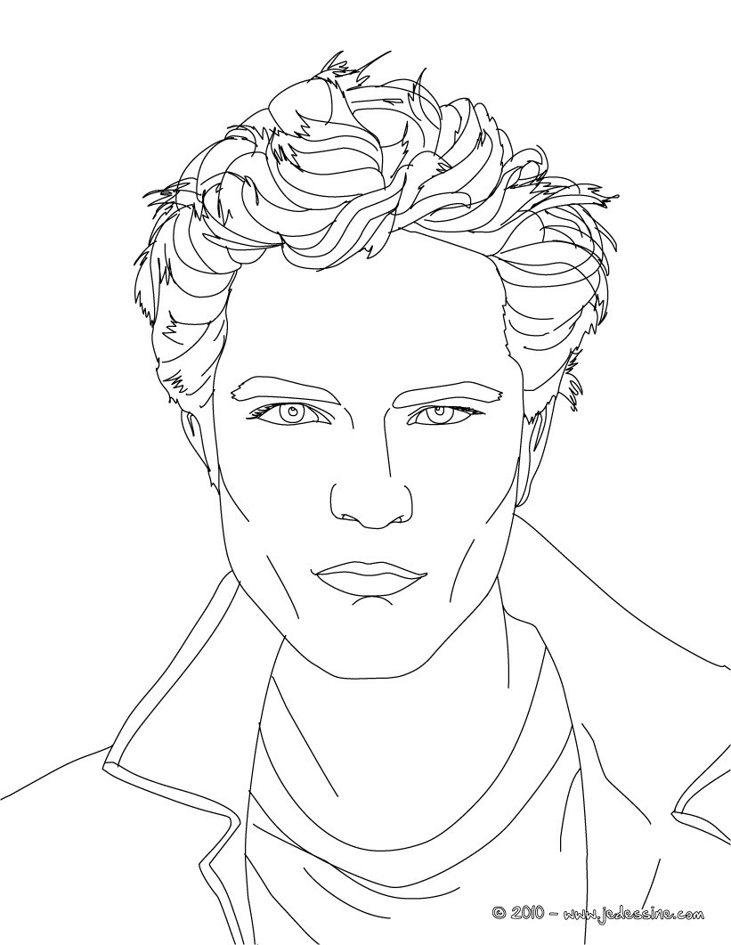 Coloriages Visage Robert Pattinson À Colorier - Fr serapportantà Coloriage Visage,