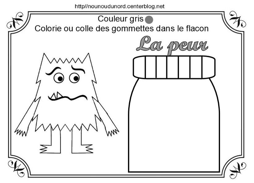 Colorier Ou Coller Des Gommettes Dans Les Flacons dedans Coloriage Des Émotions