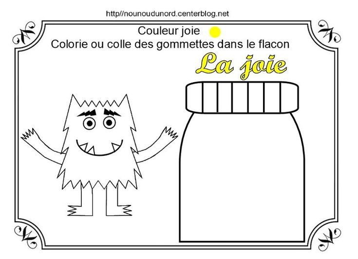 Colorier Ou Coller Des Gommettes Dans Les Flacons | La à Coloriage Des Émotions