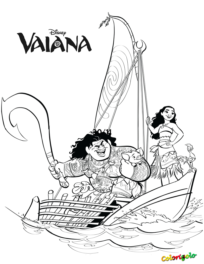 Colorigolo: Coloriage - Disney - Vaiana pour Dessin Coloriage Vaiana