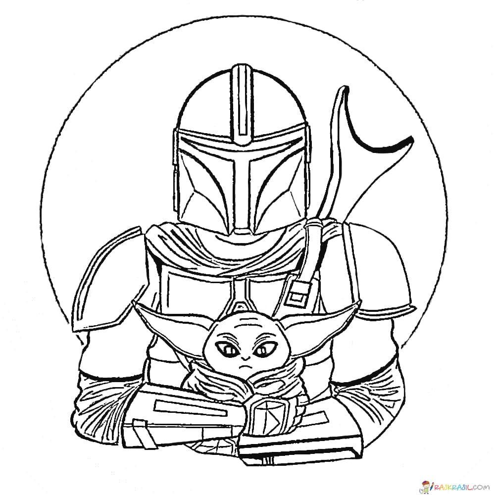 Coloring Pages Baby Yoda. The Mandalorian And Baby Yoda Free intérieur Coloriage Yoda