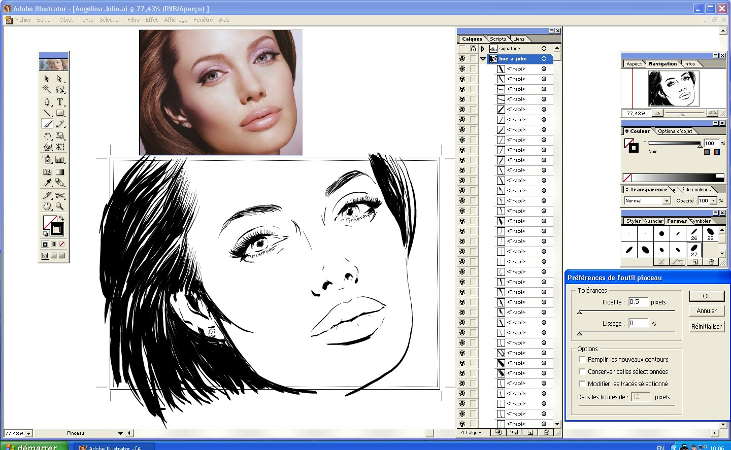 Comics Star: Angelina Jolie ( Etape Dessin, Portrait tout Dessin Jolie,