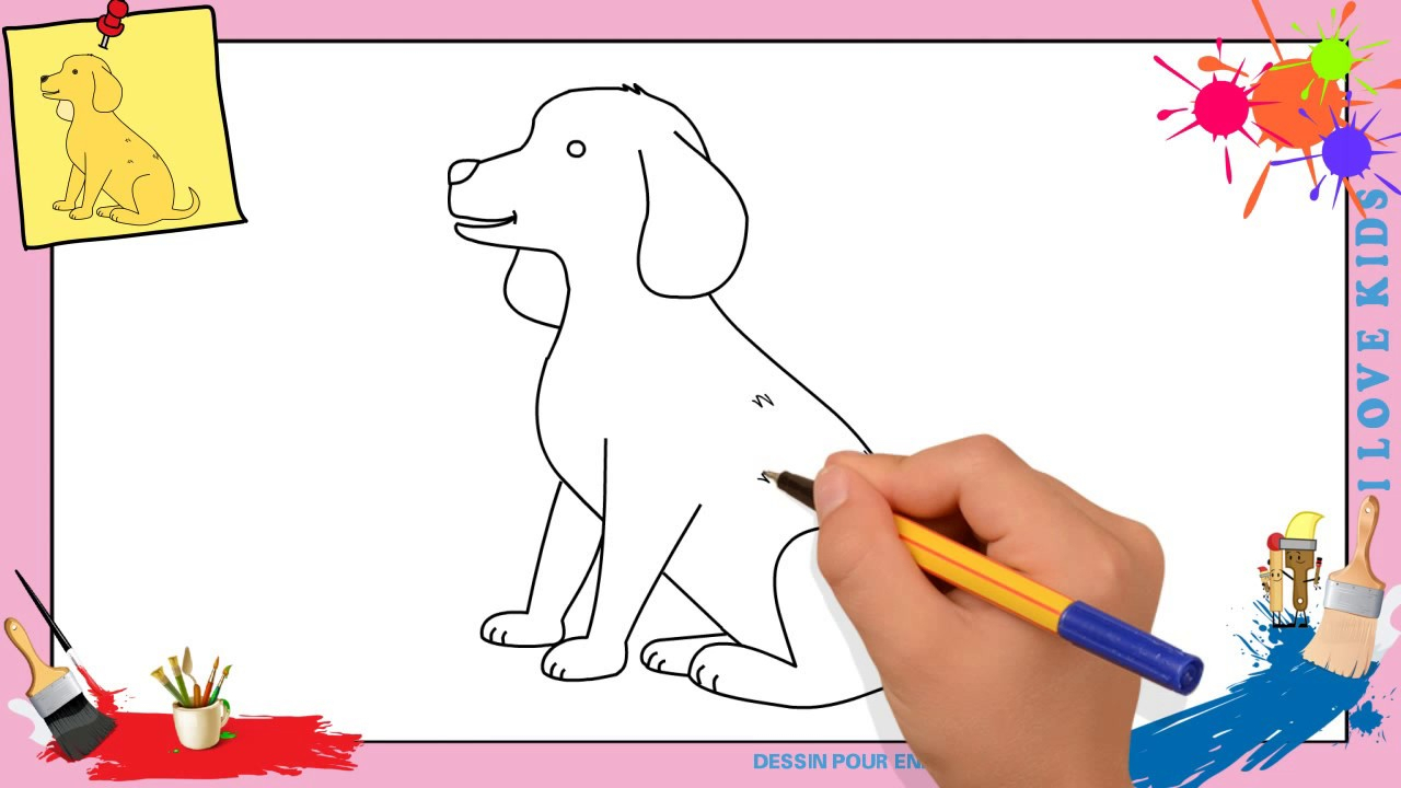 Comment Dessiner 1 Chien - Les Dessins Et Coloriage avec Dessiner,