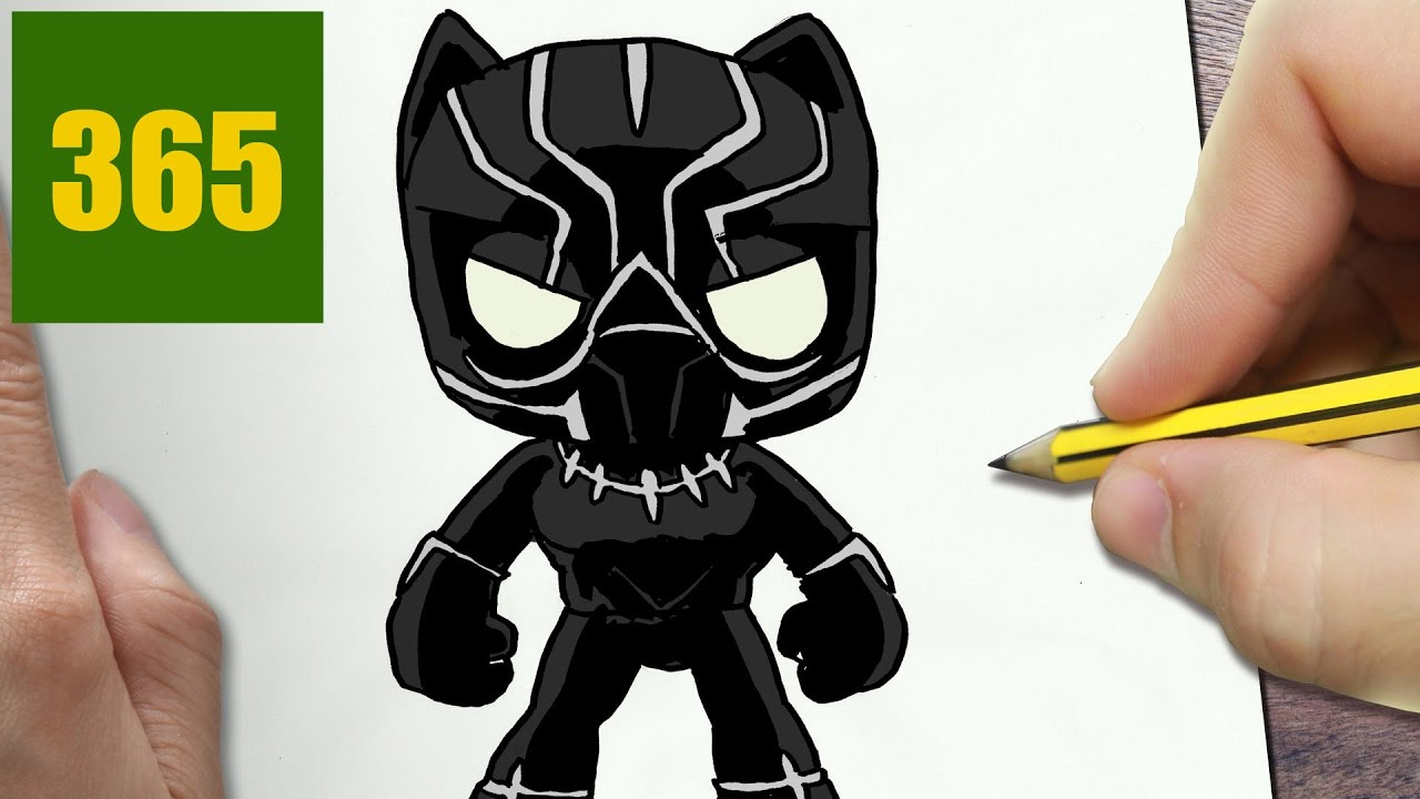 Comment Dessiner Black Panther Kawaii Étape Par Étape avec Dessin Facile