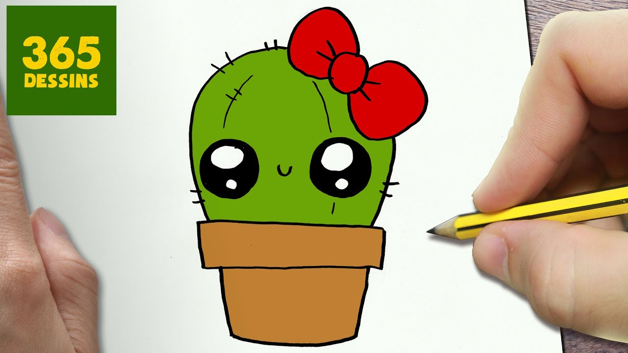 Comment Dessiner Cactus Kawaii Étape Par Étape - Dessins pour M&amp;amp;amp;M&amp;amp;#039;S Dessin Kawaii Facile