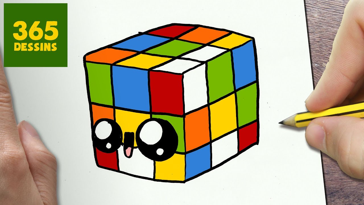 Comment Dessiner Cube De Rubik Kawaii Étape Par Étape à Dessin S Américain 3D,