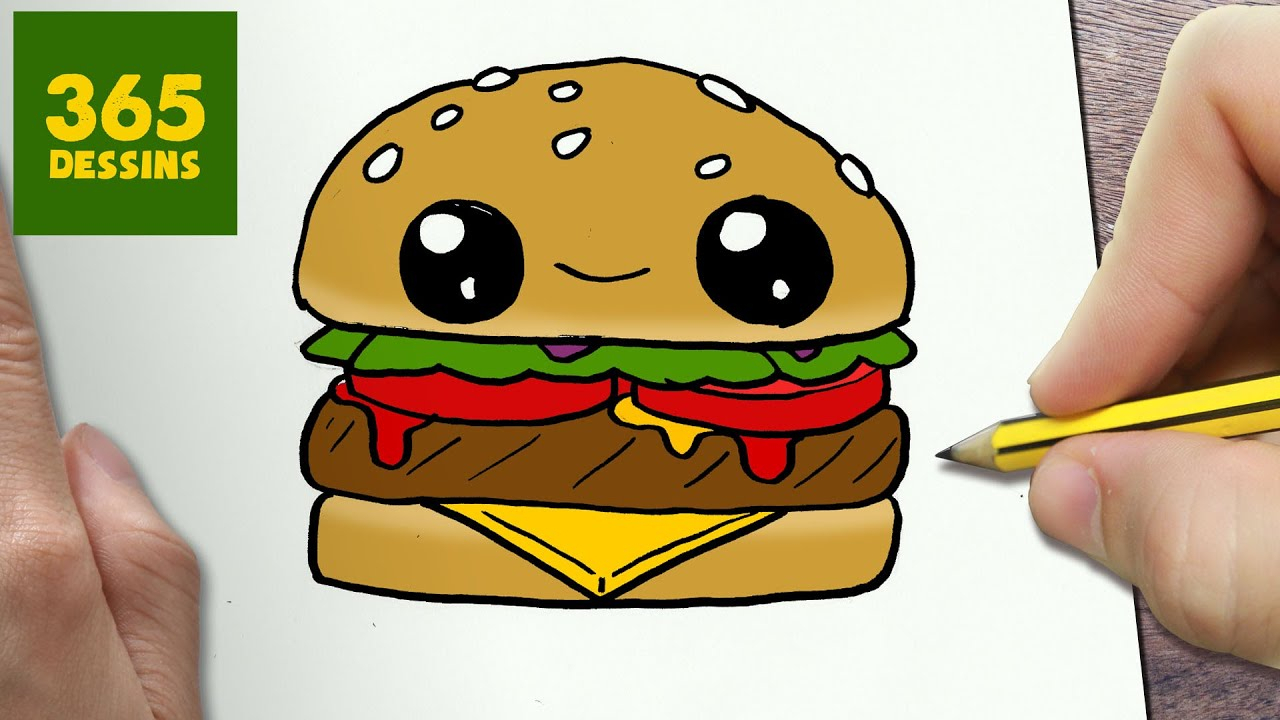 Comment Dessiner Hamburger Kawaii Étape Par Étape encequiconcerne Dessin Facile A Reproduire