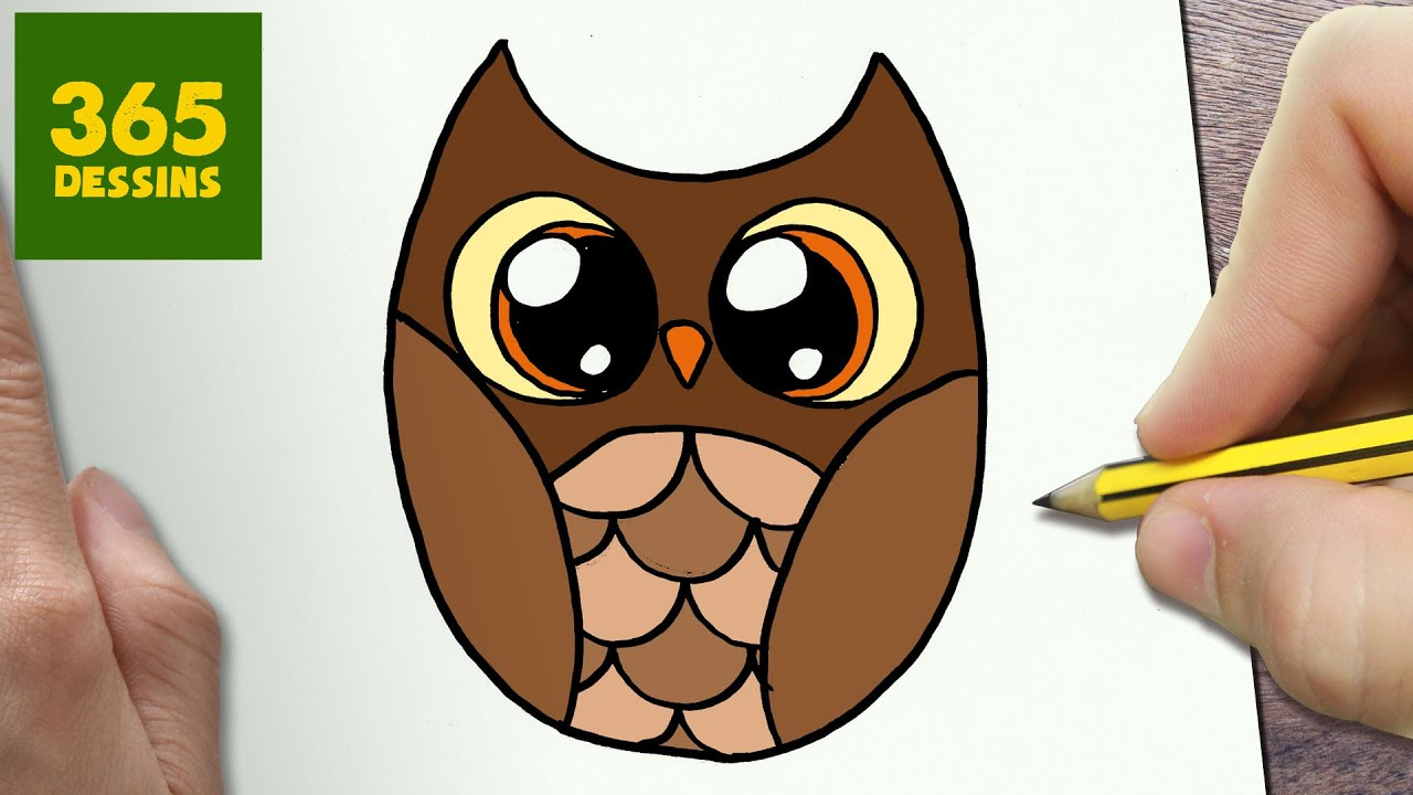 Comment Dessiner Hibou Kawaii Étape Par Étape - Dessins à Dessin Facile À Faire,