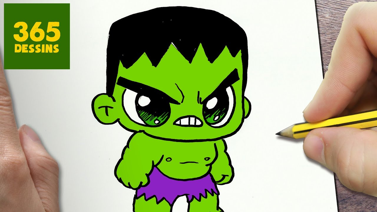 Comment Dessiner Hulk Kawaii Étape Par Étape - Dessins destiné Dessin Très Facile,