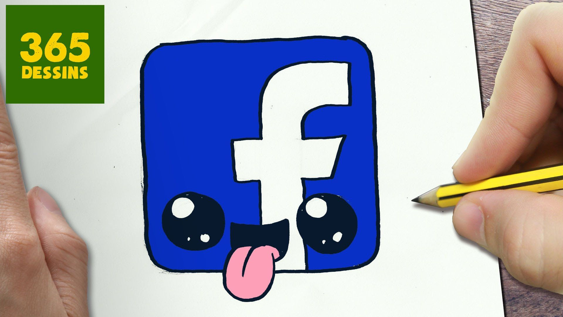 Comment Dessiner Logo Facebook Kawaii Étape Par Étape à Dessin Youtubeur,