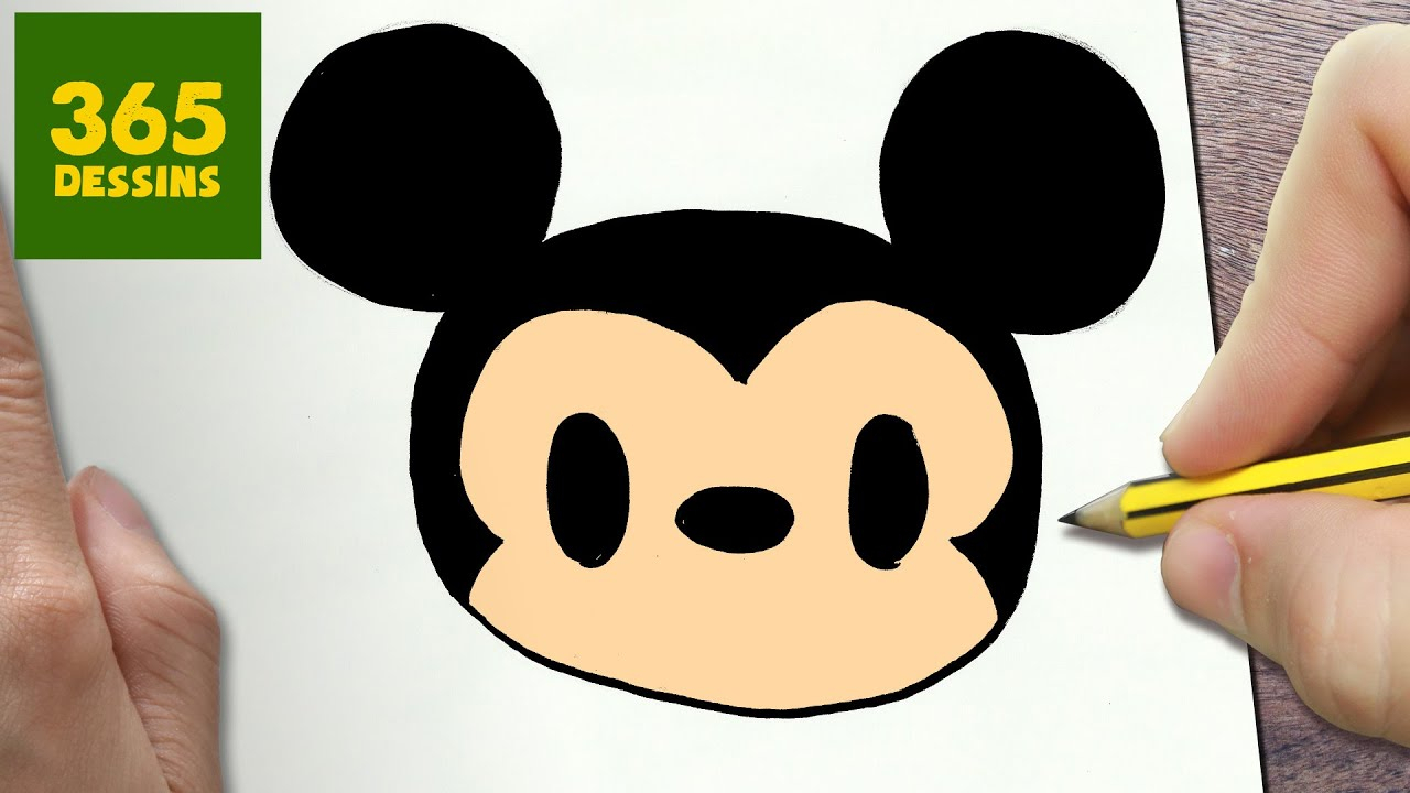 Comment Dessiner Mickey Mouse Kawaii Étape Par Étape avec A Dessin Facile