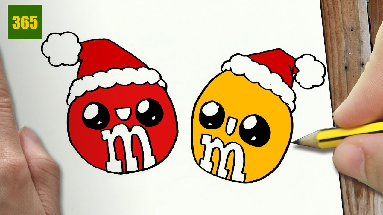 Comment Dessiner M&amp;amp;M´s De Noël Kawaii Étape Par Étape à A Dessin Facile