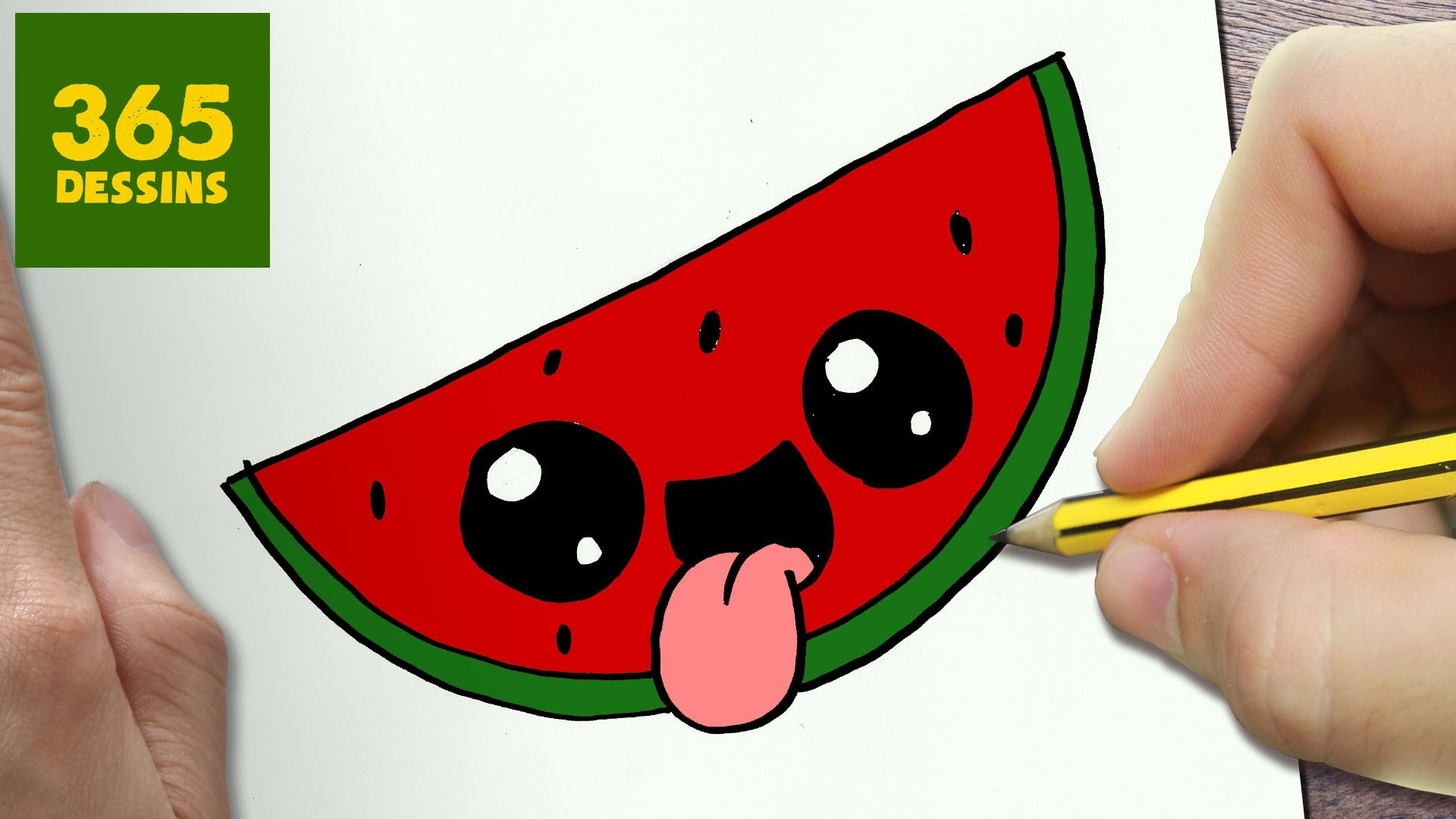 Comment Dessiner Pastèques Kawaii Étape Par Étape avec Dessin Facile,