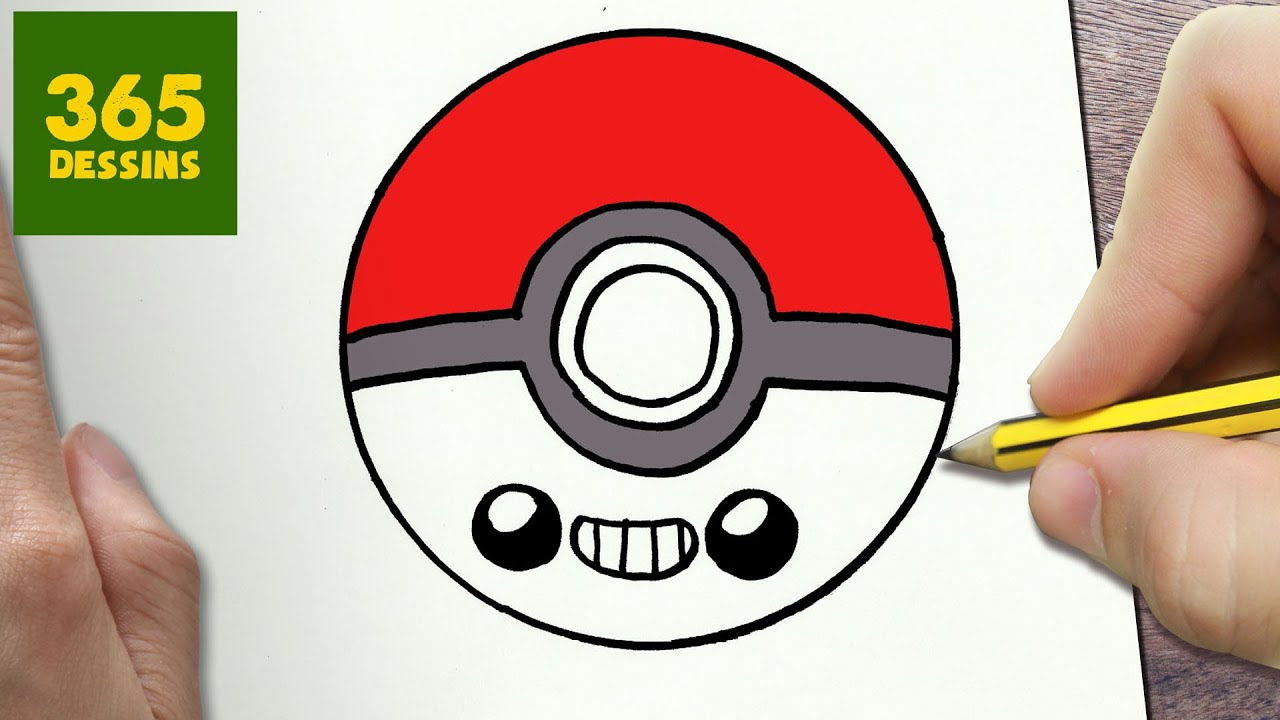 Comment Dessiner Pokeball Kawaii Étape Par Étape - Dessins à Dessin De Pokémon,