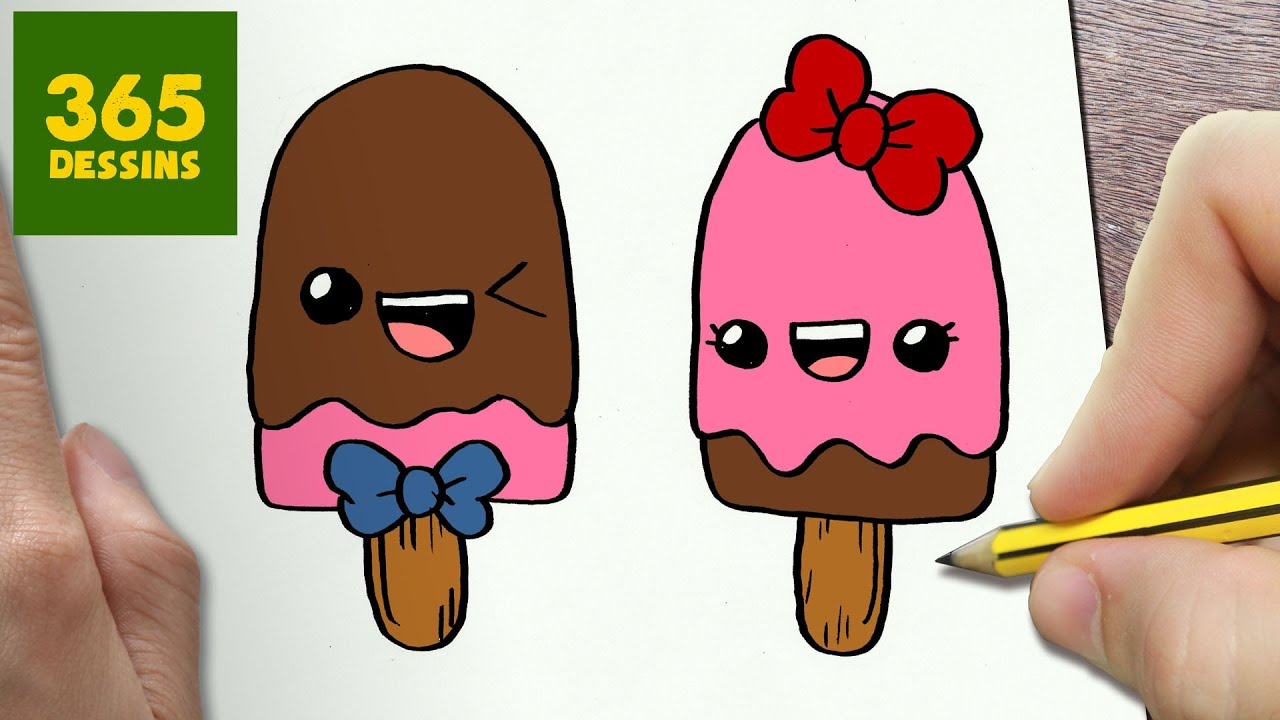 Comment Dessiner Popsicles Kawaii Étape Par Étape encequiconcerne T Dessin Facile