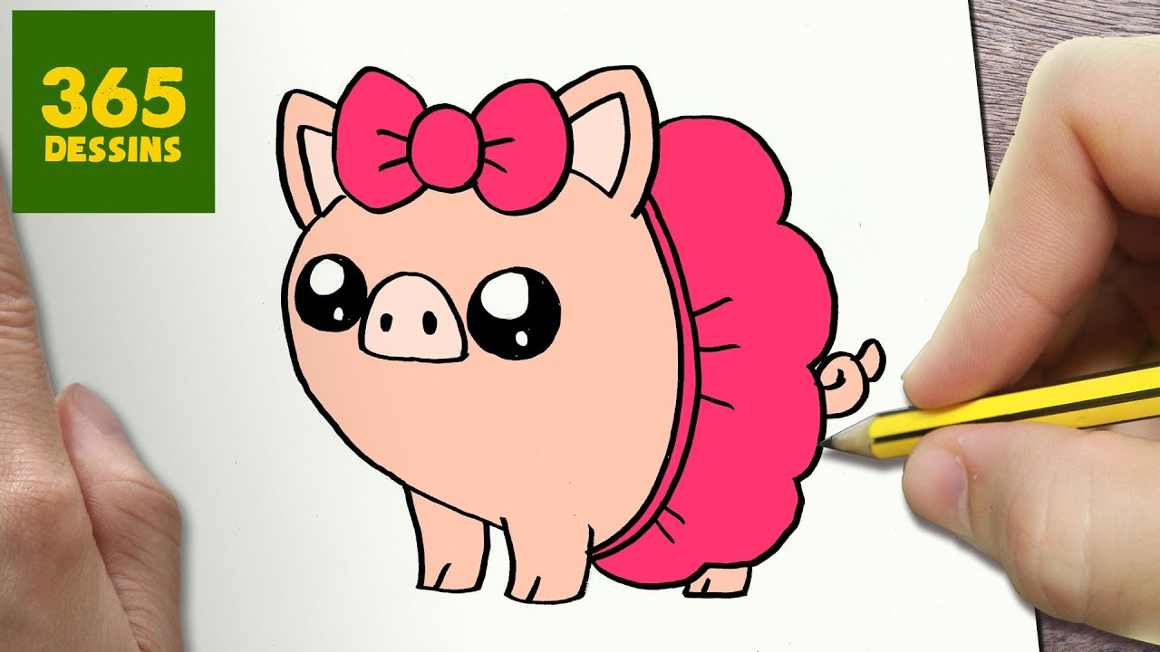 Comment Dessiner Porcelet Kawaii Étape Par Étape - Dessins serapportantà Coloriage Kawaii Facile,