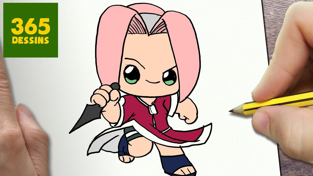 Comment Dessiner Sakura Naruto Kawaii Étape Par Étape avec L Dessin Facile