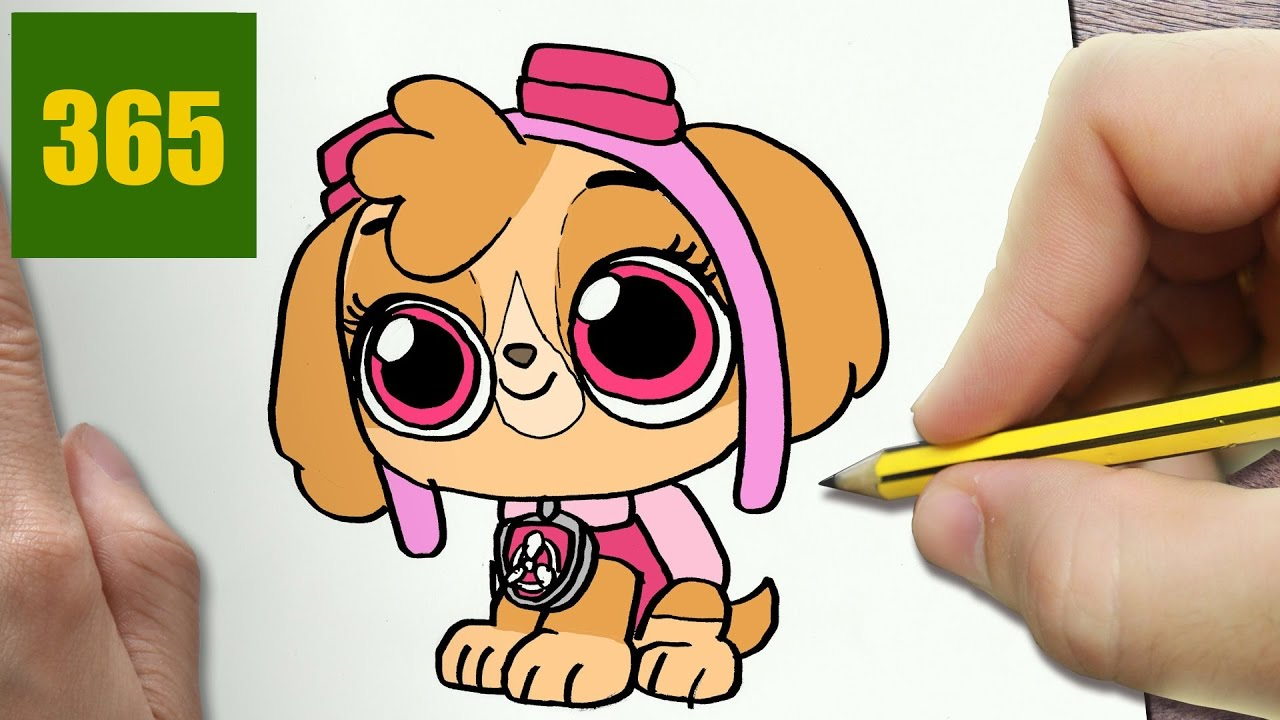 Comment Dessiner Skye Patrouille Canine Kawaii Étape Par encequiconcerne Dessin 365