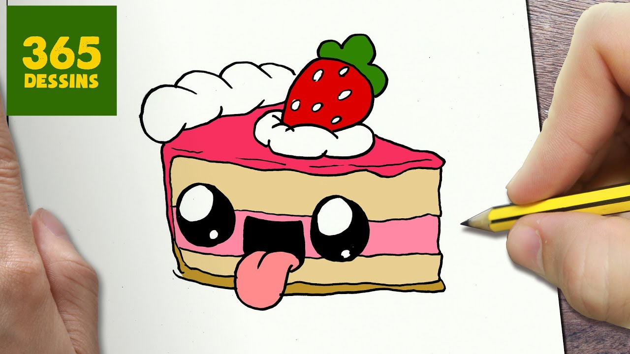 Comment Dessiner Tarte Kawaii Étape Par Étape - Dessins destiné Dessin 365