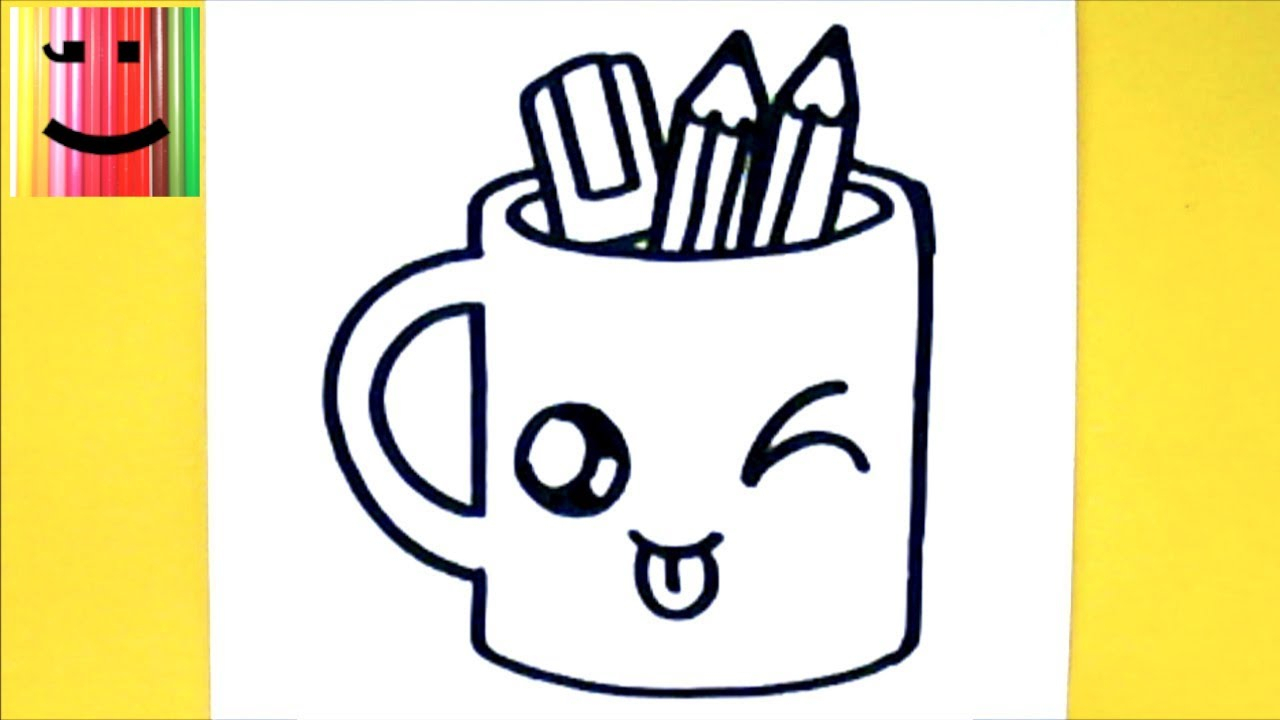 Comment Dessiner Tasse Crayons Kawaii - Dessin Kawaii Et à 5 Dessin Facile A Faire