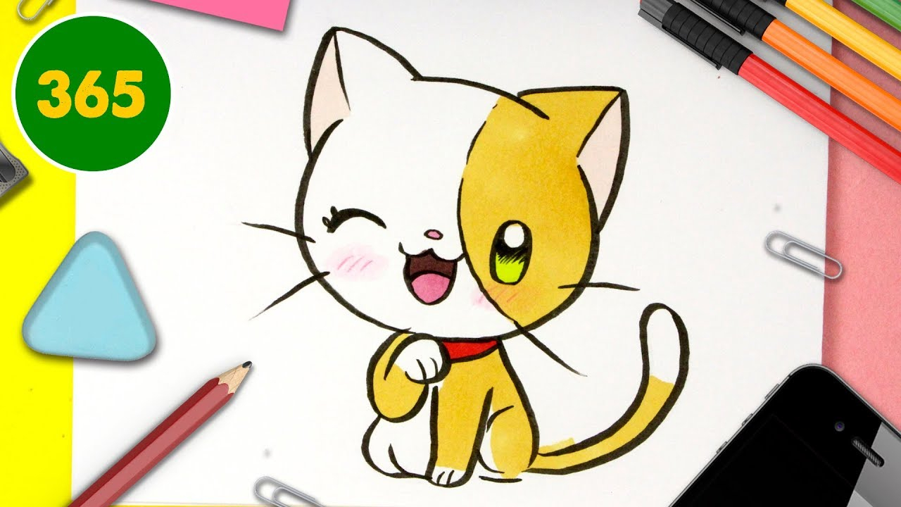 Comment Dessiner Un Chat Kawaii 🔥 Apprendre À Dessiner 🔥 intérieur Dessin Un Chat Facile,