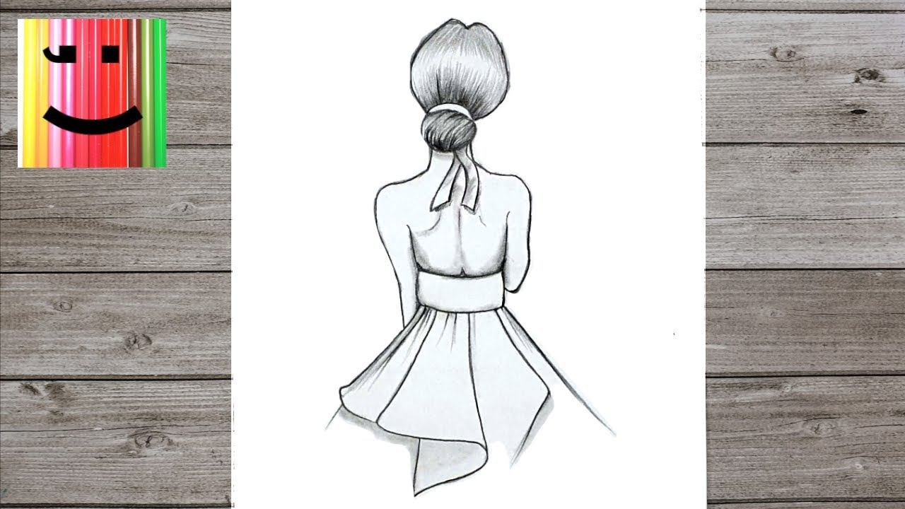 Comment Dessiner Une Fille Avec Une Belle Robe Pour Les dedans A Dessiner Fille