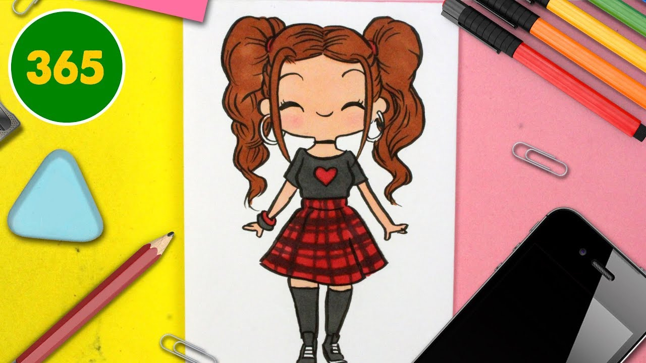 Comment Dessiner Une Fille Kawaii - Dessins Kawaii Facile encequiconcerne A Dessiner Fille