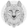 Complex Mandala Coloring Page With Complex Wolf Head 2 à Coloriage Mandala