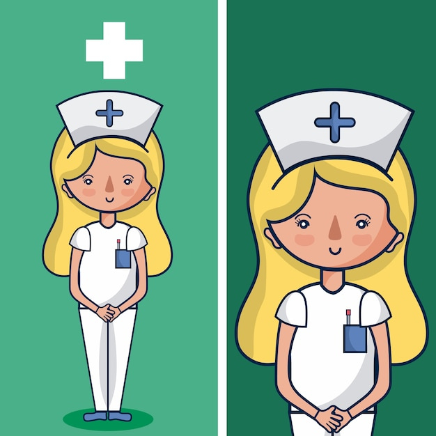 Concept De Dessin Animé Mignon Infirmière | Vecteur Premium intérieur Dessin Infirmière