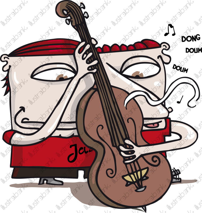 Contrebasse-Musicien Illustration Libre De Droit Sur tout Coloriage Contrebasse