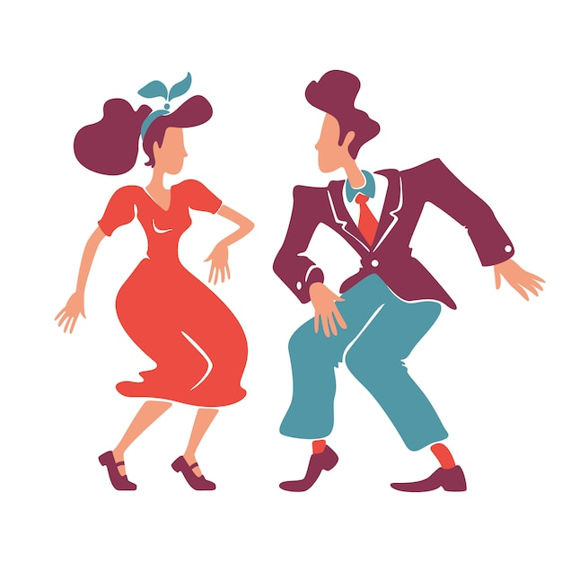 Couple Dansant Le Rock N Roll, Jive Ensemble Des serapportantà N&amp;#039;Importe Dessin Animé,