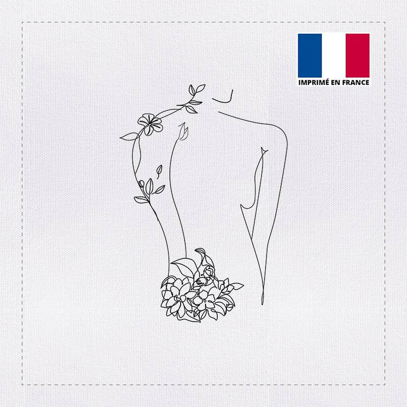 Coupon 45X45 Cm Toile Canvas Silhouette Dessin Trait encequiconcerne Dessin Un Trait