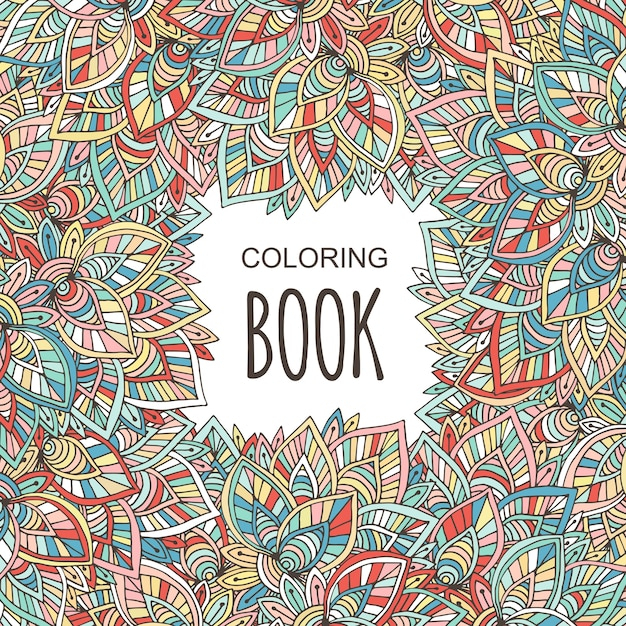 Couverture De Livre De Coloriage Adulte. Ornement Coloré D avec Coloriage Dessin Livre