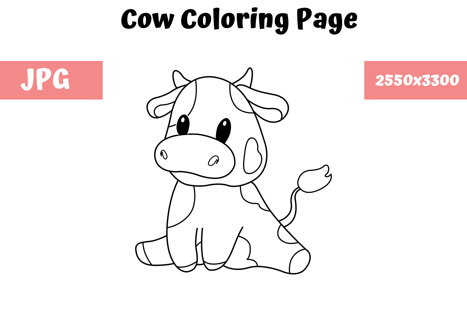 Cow Coloring Book Page For Kids Graphic By avec Coloriage Kdp,