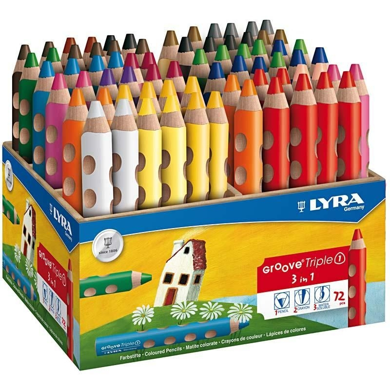 Crayons De Couleur Groove Triple1, L: 12 Cm, Mine: 10 Mm concernant Coloriage Crayon De Couleur,