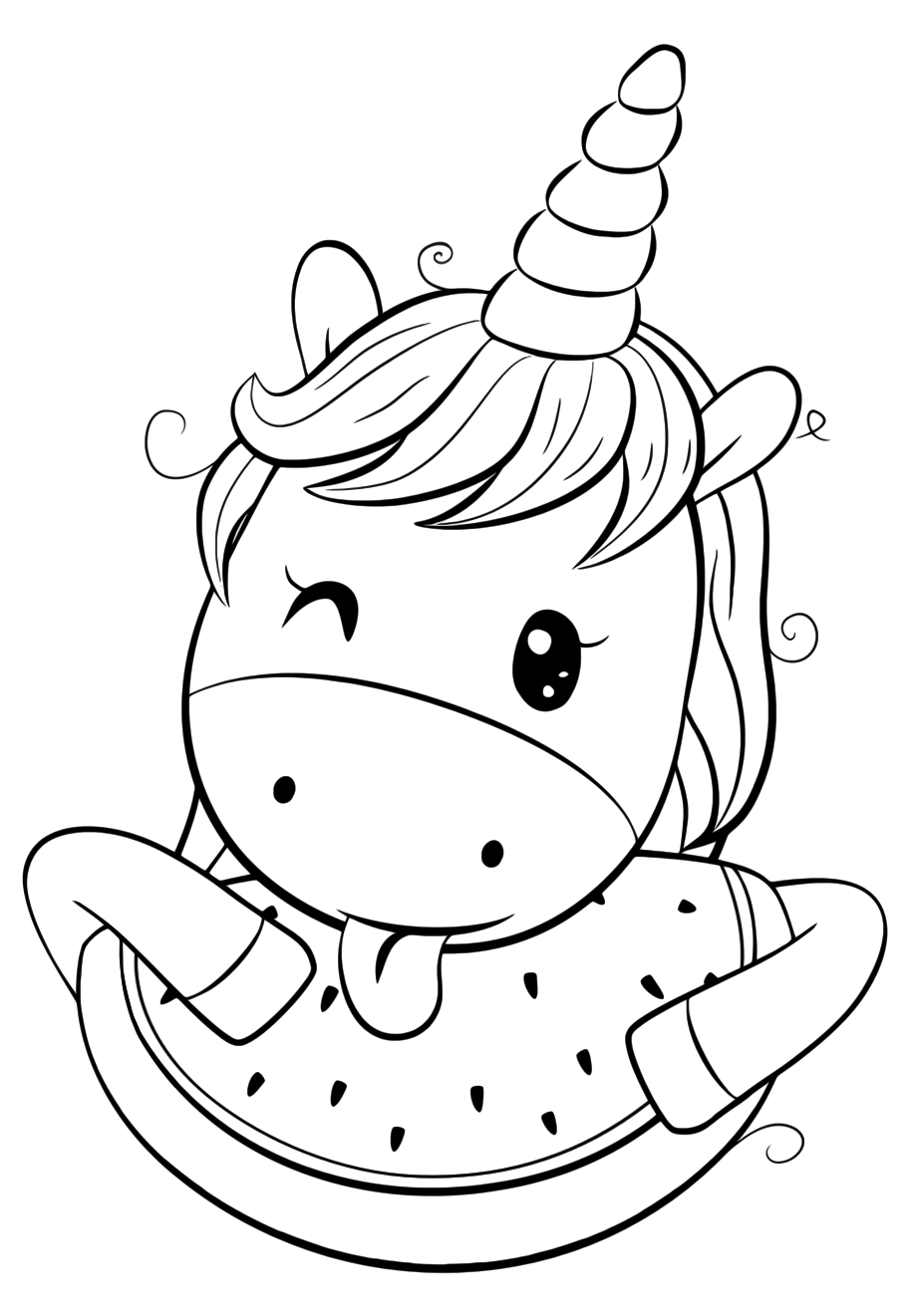 Cute Unicorn Coloring Pages - Youloveit - Coloring Home pour E Dessin Kawaii