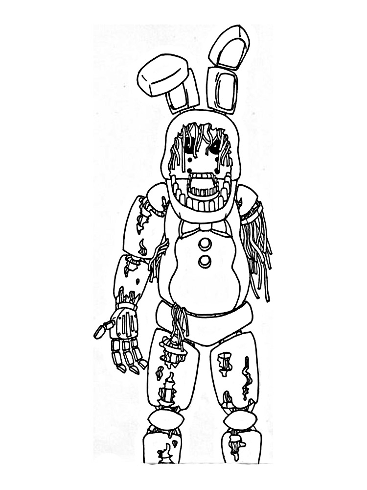 Раскраска 5 Ночей С Фредди Скачать И Распечатать intérieur Coloriage Fnaf 6