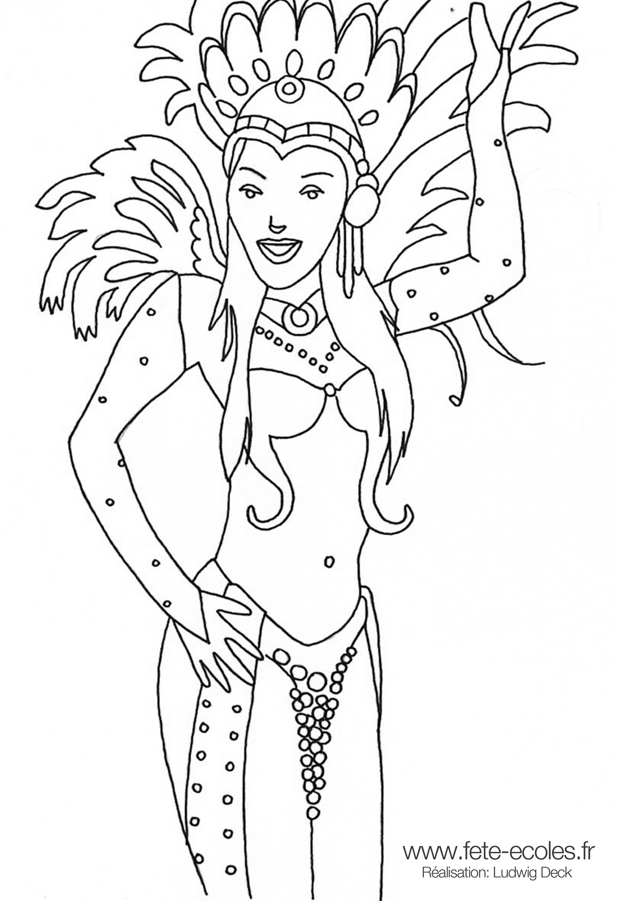 Danseuse Brésilienne De Samba dedans Coloriage De Danseuse