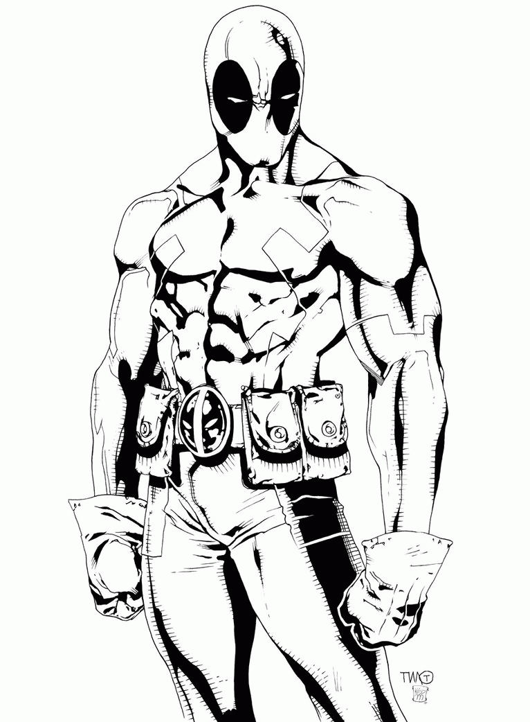 Deadpool Coloring Page - Coloring Home intérieur Coloriage Deadpool,