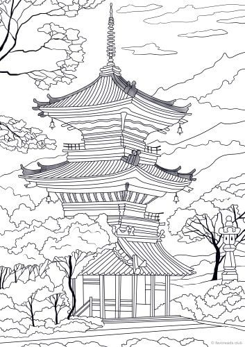 Dernière Temple Dessin Japonais Facile - Random Spirit pour Coloriage Dessin Japonais