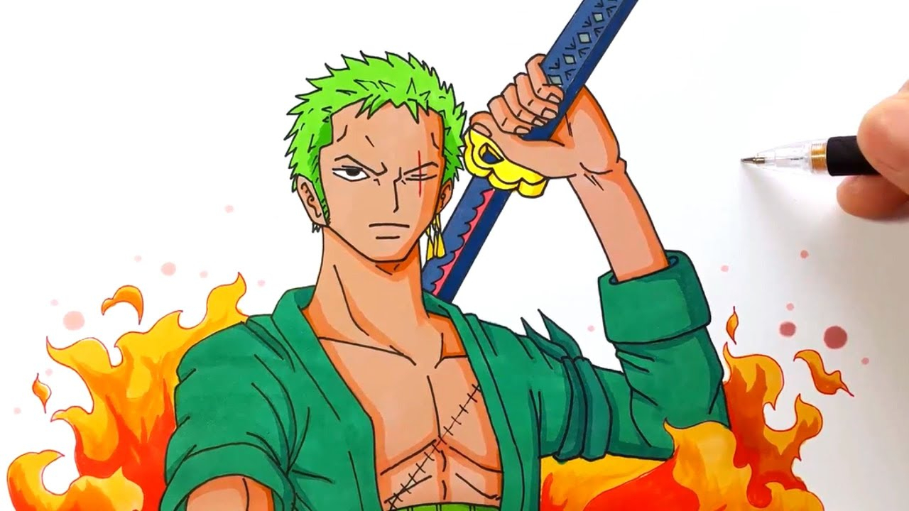 Desenhando O Roronoa Zoro De One Piece - (Speed Drawing concernant Dessin Roronoa Zoro,