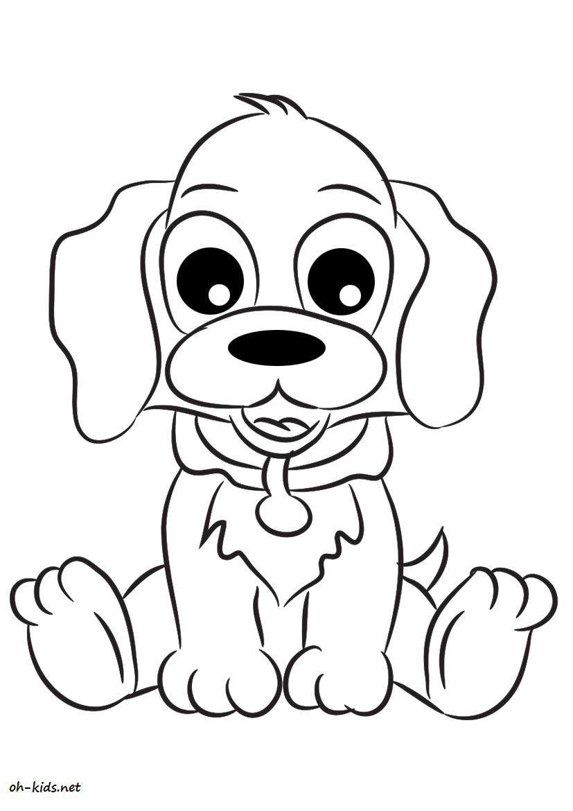 Dessin #156 - Coloriage Chien À Imprimer - Oh-Kids destiné Coloriage Chien,