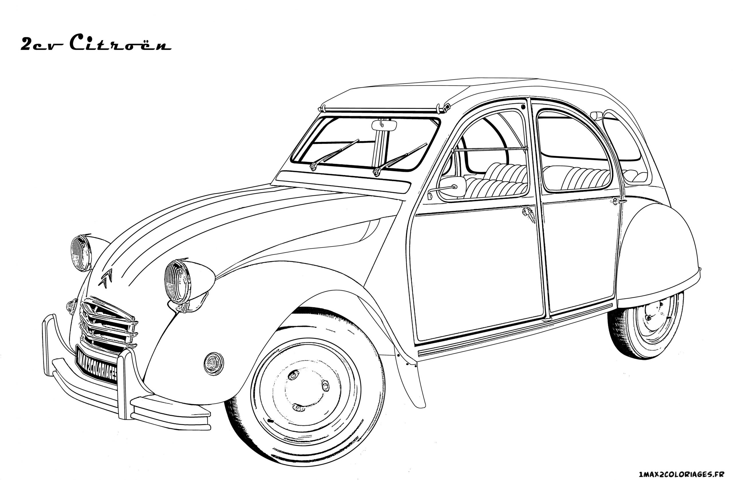 Dessin 2Cv Citroen 2 Chevaux | 2Cv Citroen, Dessin Voiture destiné Dessin Voiture Facile,