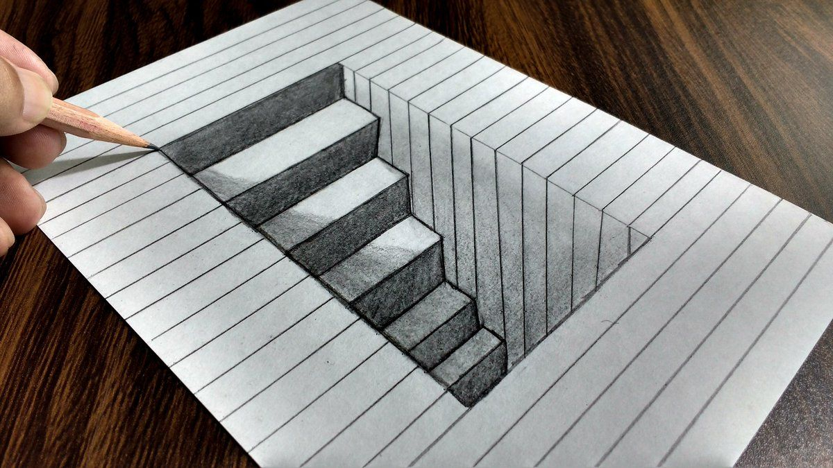 Dessin 3D Facile Etape Par Etape - Dessin Facile tout H En 3D Dessin