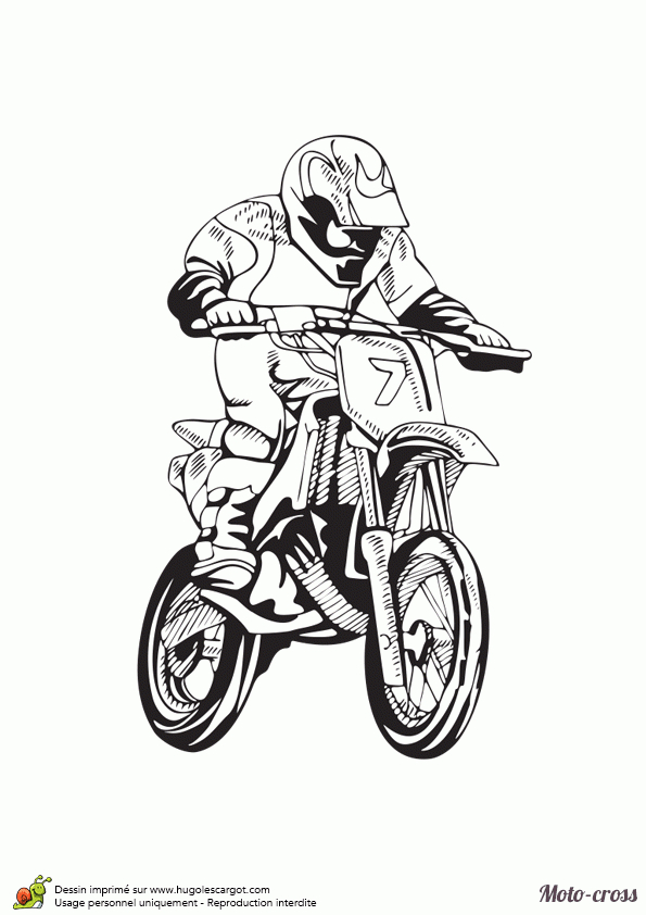 Dessin À Colorier D&amp;#039;Une Moto-Cross À Fond Sur Le Circuit serapportantà Coloriage À Recopier,